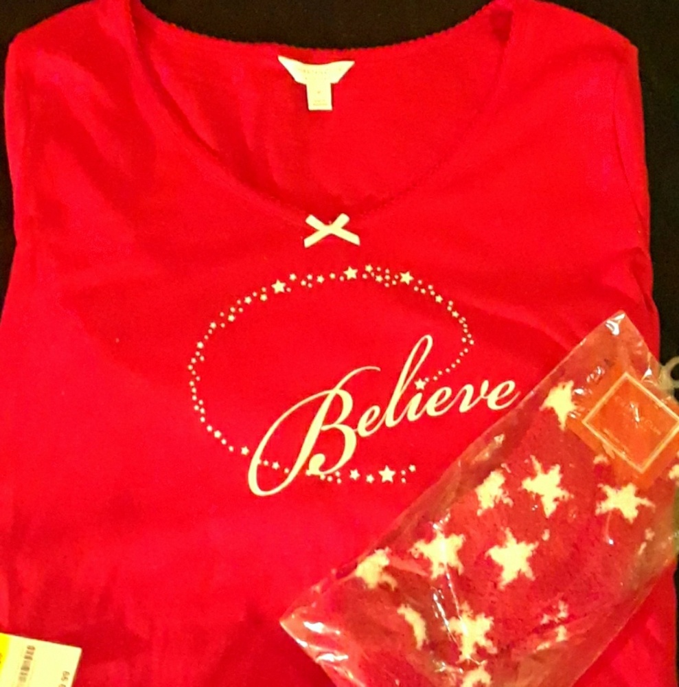 Charter Club Night shirt & matching fuzzy footies